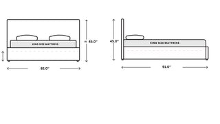 Sectional bed in cream with curved form