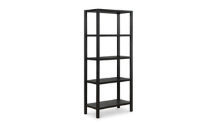 Side view of the Jousie Bookshelf on a white background, highlighting the depth, structure, and minimalist profile.