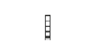 Side view of the Jousie Bookshelf on a white background, highlighting the depth, structure, and minimalist profile.