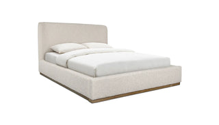 Mirage bed in neutral tones with curved frame