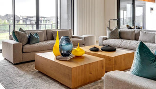 Nick Coffee Table styled in a modern living room, featuring a sleek design and functional surface — the centerpiece of our coffee table collection.